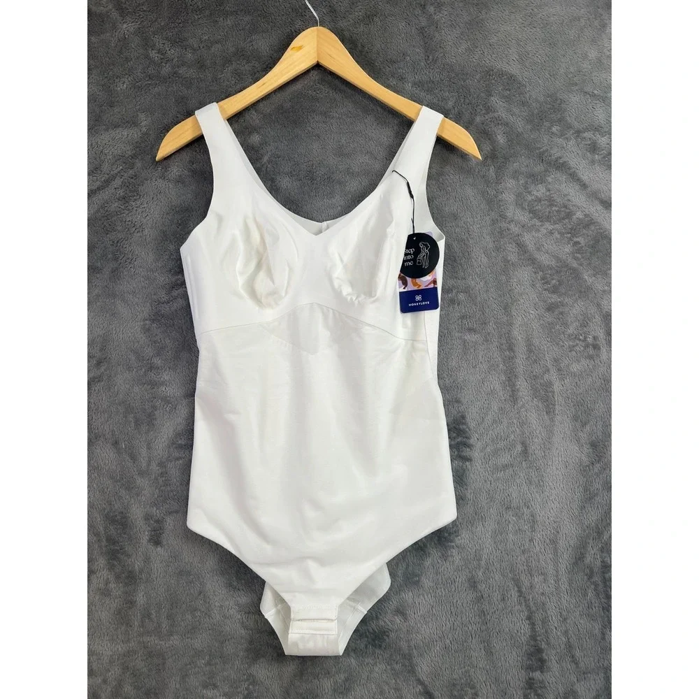 Honey Love Liftwear Tank Bodysuit Large White Honeylove New NWT Shape Wear